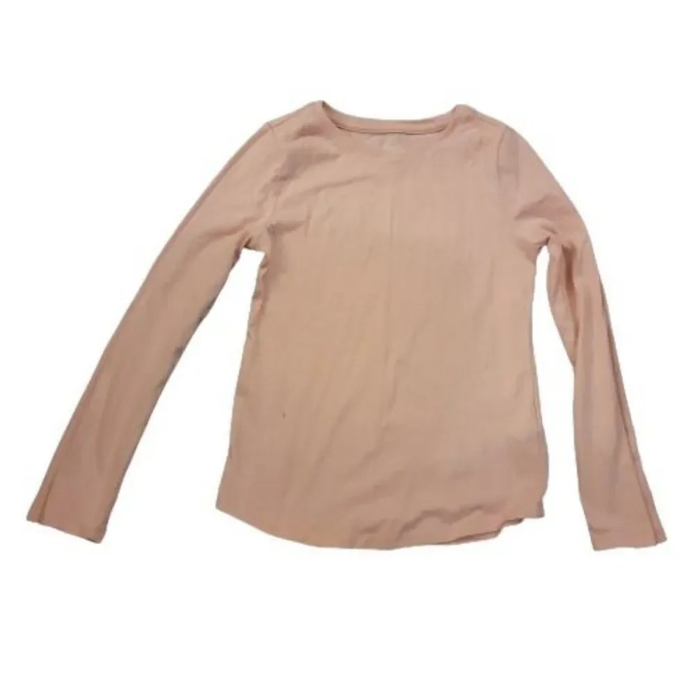 Wonder Nation Girls Pink Round Neck Long Sleeve Pullover Shirt Size M 7/8